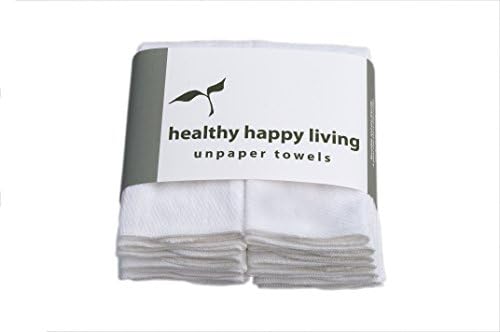 Unpaper Towels/Napkins, Reusable Mop-ups, 100% Cotton, Set of 12
