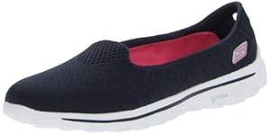 Skechers Women's Go Walk 2-Axis Fashion Sneaker,Navy/Pink,9.5 M US