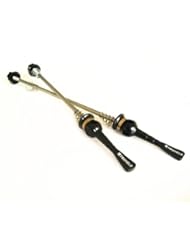 Sports: Truvelo Titanium Quick Release Wheel Skewers Mountain Road MTB Bike QR Ti Alex Black - TRUVELO