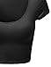 Awesome21 Women's Basic Scoop Neck Slim Fit Short Sleeve Crop Tops