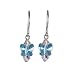Aquamarine Swarovski Crystal Blue Butterfly Children`s Earrings