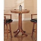 Hillsdale Park View Round Bar Height Pub Table in Medium Brown Oak