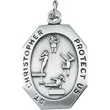 Sterling Silver St. Christopher Girls Gymnastics Pendant