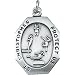 Sterling Silver St. Christopher Girls Gymnastics Pendant