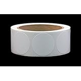 1-1/2" White Color Code Labeling Dots | Permanent Adhesive, Writable Surface - 500 Stickers/Roll