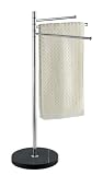 WENKO 18766100 Handtuch- und Kleiderst&auml;nder Diamond - 3 bewegliche Arme, Polyresin mit Strass-Steinen, 42.5 x 80 x 25 cm, Chrom-Schwarz