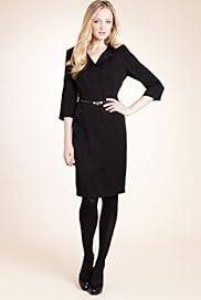 Autograph Notch Lapel Dress with Belt