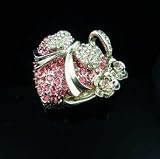 8GB Full Pink and Silver Mixed Water Diamond Crystal Heart with Bow-Tie Design USB Flash Drive with Necklace