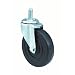 E.R. Wagner Stem Caster, Swivel, Polyolefin Wheel, Plain Bearing, 125 lbs Capacity, 3" Wheel Dia, 1" Wheel Width, 3-3/4" Mount Height, 3/8"-16 Stem Dia, 1" Stem Height