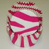 Hot Pink Zebra Cupcake Baking Liners