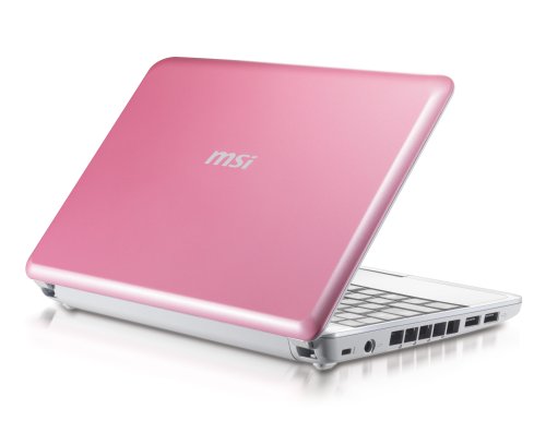 MSI Wind 10 Mini Laptop (1.6 GHz Intel Atom Processor, 1 GB RAM, 80 GB Hard Drive, XP Home, 6 Cell Battery) Pink