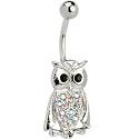 Aurora JEWELED OWL Belly Ring