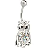Aurora JEWELED OWL Belly Ring