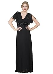 Halter Chiffon Belted Beaded Wedding Party Dress 