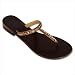 Women's Swarovski Crystals Classic T Sandal in Honey / Dark Brown