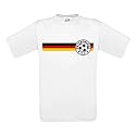 T-Shirt - Fußball Logo auf Deutschlandfahne in SCHWARZ ROT GOLD - S M L XL XXL XXXL