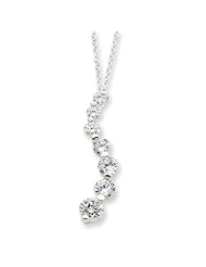 Sterling Silver 18in CZ Journey Necklace. Metal Wt- 4g