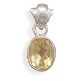 Sterling Silver Polished Citrine Pendant