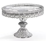 Review   / Cake Plate Stand Scalloped Metal 10