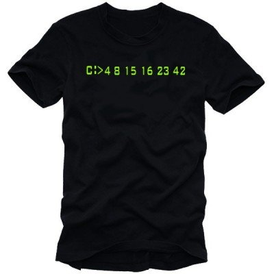 LOST 4 8 15 16 23 42 T-SHIRT ZAHLEN schwarz S-XXXL