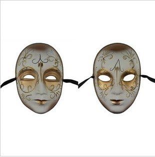 Melody One pair Male and Female Halloween Christmas Party Venetian Mardi Gras Masquerade Ball Party Pulp Mask Gold