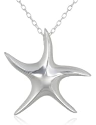 Sterling Silver Starfish Pendant Necklace , 18"