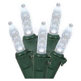 LiteSource 41313 - 25 Light Green Wire Pure White LED Miniature Christmas Light String Set