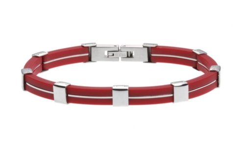 Fashion Steel Unisex-Armband Kautschuk hellrot 21 cm 08311H1805 Preisvergleich