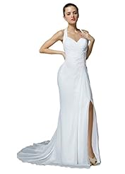 Lace-Up Slit Chiffon Halter  Dress