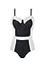 Spring Fever Women's Plus Size Color Block One-Piece Swimsuits Monokini Swimwear