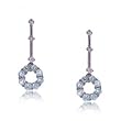 Aquamarine and Diamond Circle of Love Drop Earrings in White Gold