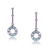 W Gold Circle of Love Earrings w Aquamarine & Diamonds