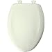 Elongated Plastic Toilet Seat with Top-Tite Hinges Finish: Crane White