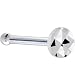 Solid 14KT White Gold Textured Flat Disc Nose Bone