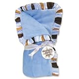 Max Stripe Velour Blanket with Ruffle