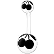 White Black Cherry Belly Ring