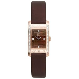ESQ by Movado Women's Diamond Accented Mother Of Pearl Leather Strap Watch #07101322