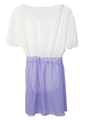 A-line Round Neck Fall Colorblocking Two-Toned Chiffon  Dress