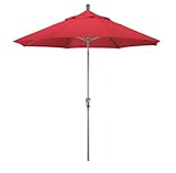 IMAGE OF California Umbrella 9-Foot Aluminum Market Umbrella, Red - Olefin Fabric
