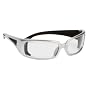 Body Glove 90412 V-Line+ Dual-Lens High Impact Safety Glasses, Silver Frame, Clear Lens