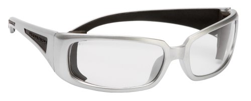 Body Glove 90412 V-Line+ Dual-Lens High Impact Safety Glasses, Silver Frame, Clear Lens