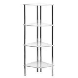 from PRIME FURNISHING 4 Tier Corner Shelf Unit White Hi Gloss For Multiple Use