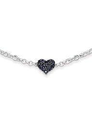 Genuine .925 Sterling Silver Diamond & Sapphire Heart Bracelet 3 Grams . 100% Satisfaction Guaranteed.
