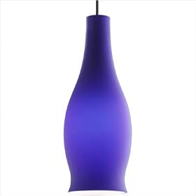 Illuma-Flex Mini-Pendant Wine Bottle in Blue Glass and Brushed Nickel