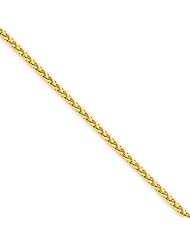 1.9mm, 14 Karat Yellow Gold, Round Wheat Chain - 30 inch