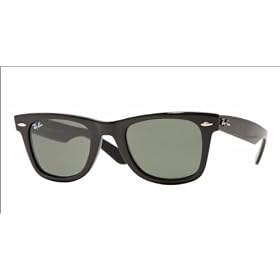 Ray Ban 2140 901 (54) Wayfarer, Black Crystal Green, One Size
