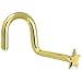 Solid 14KT Yellow Gold Star Right Nostril Screw - 18 Gauge