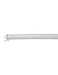 CleverEves Sterling Silver Diamond-Cut Reversible Cleopatra Bracelet