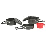 Stansport Non Stick Steel One Person Cookware Set, Black Granite
