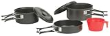 Stansport Non Stick Steel One Person Cookware Set - Black Granite